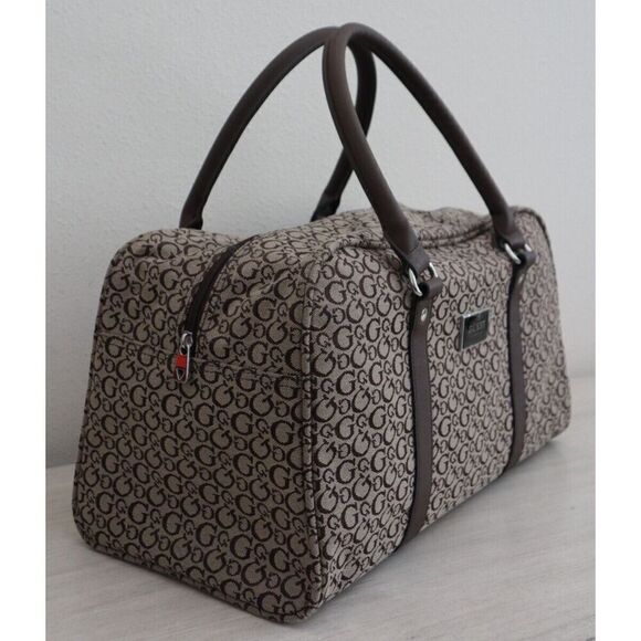 Guess C7816087 Unisex Large Mocha Brown Multi Ashbourne Travel Duffle Bag - Picture 5 of 9